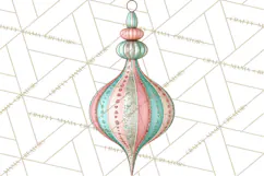 Vintage Pinkmas Props Clipart PNG Retro Ornament Graphic Product Image 3