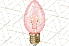 Vintage Pinkmas Props Clipart PNG Retro Ornament Graphic Product Image 4