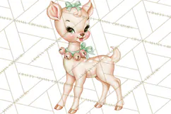 Vintage Pinkmas Clipart PNG Retro Pink Santa Characters Product Image 4