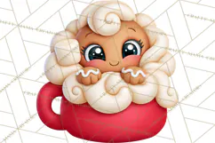 Gingerbread Christmas Clipart PNG, Cute Cocoa Characters Product Image 4