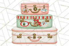 Vintage Pinkmas Props Clipart PNG Retro Ornament Graphic Product Image 6