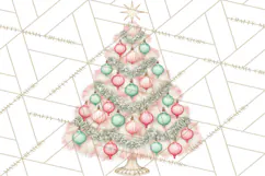 Vintage Pinkmas Storefront Clipart PNG Retro Christmas Product Image 5