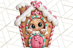 Gingerbread Christmas Clipart PNG, Cute Cocoa Characters Product Image 7