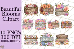 Beautiful Blooms Inspirational Floral PNG Clipart Product Image 1