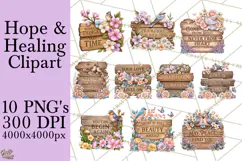 Floral Hope and Healing Inspirational Sympathy Quotes Product Image 1