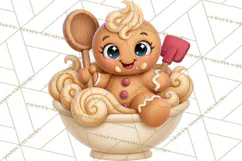Gingerbread Christmas Clipart PNG, Cute Cocoa Characters Product Image 8