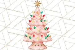Vintage Pinkmas Props Clipart PNG Retro Ornament Graphic Product Image 2