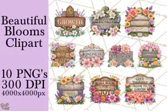 Beautiful Blooms Inspirational Floral PNG Clipart Product Image 1