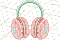 Vintage Pinkmas Props Clipart PNG Retro Ornament Graphic Product Image 3