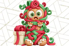 Gingerbread Christmas Clipart PNG, Cute Cocoa Characters Product Image 4