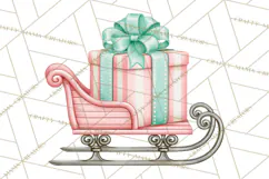 Vintage Pinkmas Props Clipart PNG Retro Ornament Graphic Product Image 4