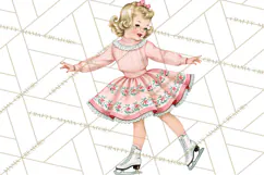 Vintage Pinkmas Clipart PNG Retro Pink Santa Characters Product Image 6