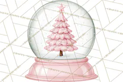 Vintage Pinkmas Props Clipart PNG Retro Ornament Graphic Product Image 7