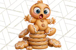Gingerbread Christmas Clipart PNG, Cute Cocoa Characters Product Image 7