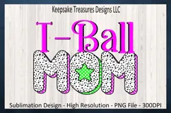 T-Ball Mom - Star Dalmatian Doddle Alpha - Sublimation PNG Product Image 6