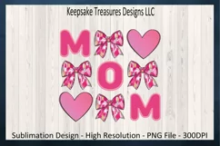 Mom Faux Embroidery Hearts and Brushstroke Coquette Bows PNG Product Image 6