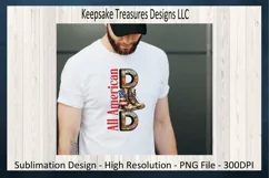 Vintage All American Dad Sublimation PNG|T-Shirt Design Product Image 2