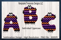 Halloween Cute Monster Alphabet, Sublimation Png Design Product Image 1