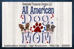 All American Dog Mom|Patriotic Dog Mom|Sublimation Tee Png Product Image 1