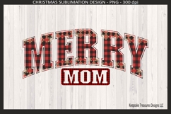 Merry Mom Buffalo Plaid Christmas Png Design Sublimation Product Image 1