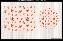 Sweet Summer Time Strawberry 20oz Tumbler Wrap Png Printable Product Image 3