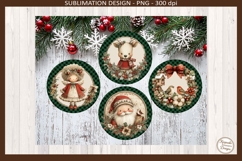 Vintage Christmas Ornament PNG, Buffalo Plaid Holiday Decor Product Image 1