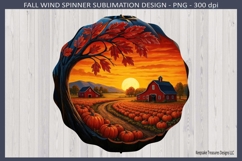 Autumn Sunset On The Farm Wind spinner Sublimation Template Product Image 2
