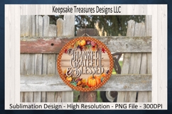 Thankful Grateful &amp; Blessed Fall Wreath Attachment Png Product Image 2