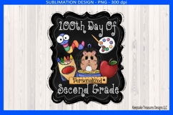 100th Day Of Second Grade, Sublimation Png Shirt Design Product Image 3