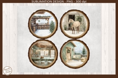 Western Winter Coaster PNG, Rustic Christmas Charm Design Product Image 2