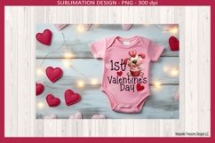 1st Valentine's Day Cute Puppy Sublimation Png Printable Product Image 1