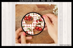 Summer Strawberry Round Coasters PNG Sublimation Template Product Image 7