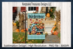 Fall Welcome Garden Flag Design Scarecrow Farm Truck Png Product Image 1