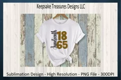 Juneteenth 1865, Faux Embroidery Alpha, T-Shirt PNG Design Product Image 2