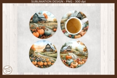 Harvest Blessing Farm Coasters Fall Home Decor Sublimation Product Image 1