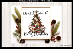 We Wish You A Merry Christmas Patchwork Tree Sublimation Png Product Image 4