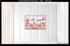 Hello Spring Floral Door Sign Png, Sublimation Printable Product Image 2