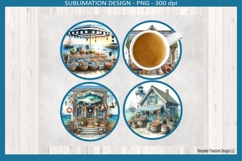 Lucky Fisher Coasters Nautical Coastal Sublimation Png Product Image 2