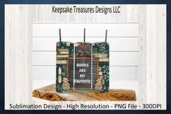 Books Are My Favorite 20oz Tumbler Wrap, Car Coaster Product Image 4