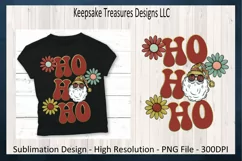 Retro Ho Ho Ho Santa Claus Illustration PNG Sublimation Product Image 3