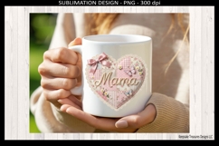 Mama Patchwork Heart PNG | Sublimation T-Shirt Design Product Image 3