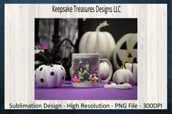 Halloween Purple Gnome Sublimation T-Shirt PNG Printable Product Image 3