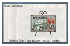 Welcome Sunflower Vintage Truck, PNG for Sublimation Product Image 4