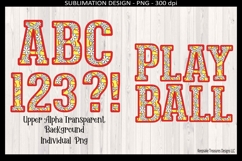 Softball Daisy Crochet Alpha, Sublimation Png, Team Sports Product Image 3