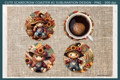 Fall Scarecrow Coasters, #1 Sublimation Png, Autumn Design Product Image 2