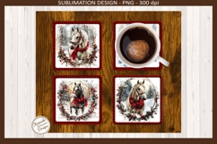 Christmas Square Coaster PNG, Winter Theme, Sublimation Png Product Image 3