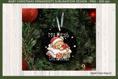 My First Christmas, Baby Bear, Christmas Ornament Template Product Image 2