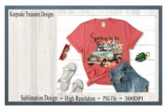 Spring Is In The Air, Vintage Truck, Sublimation PNG Product Image 2