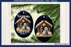 For Unto Us A Child Is Born Tree Ornaments Sublimation Png Product Image 2