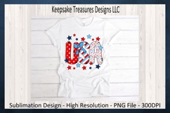 USA Patriotic Doodle Letters, Sublimation T-Shirt Png Design Product Image 2